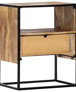 vidaXL Nightstand 40x30x50 cm Solid Mango Wood