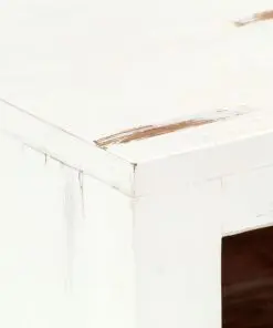 vidaXL TV Cabinet White 120x30x40 cm Solid Acacia Wood