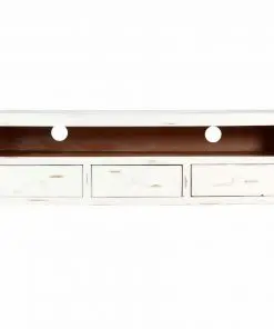 vidaXL TV Cabinet White 120x30x40 cm Solid Acacia Wood