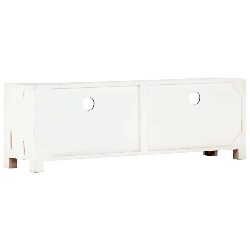 vidaXL TV Cabinet White 120x30x40 cm Solid Acacia Wood