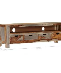 vidaXL TV Cabinet Solid Sheesham Wood 130x30x40 cm
