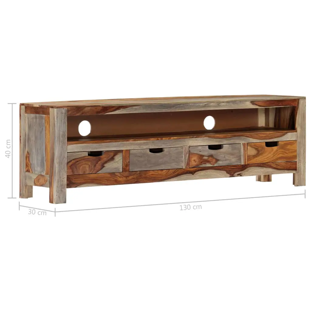 vidaXL TV Cabinet Solid Sheesham Wood 130x30x40 cm