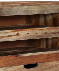 vidaXL Sideboard Grey 100x30x50 cm Solid Sheesham Wood