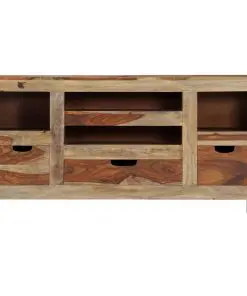 vidaXL Sideboard Grey 100x30x50 cm Solid Sheesham Wood