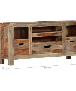 vidaXL Sideboard Grey 100x30x50 cm Solid Sheesham Wood