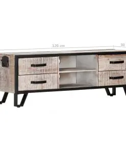 vidaXL TV Cabinet 120x30x40 cm Solid Acacia Wood