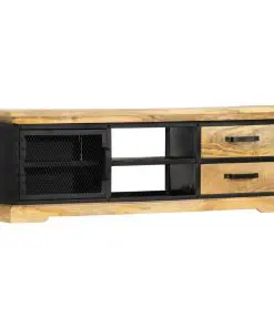 vidaXL TV Cabinet Black 120x30x40 cm Solid Mango Wood