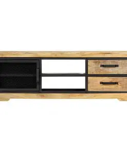 vidaXL TV Cabinet Black 120x30x40 cm Solid Mango Wood