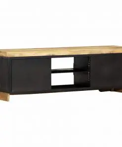 vidaXL TV Cabinet Black 120x30x40 cm Solid Mango Wood