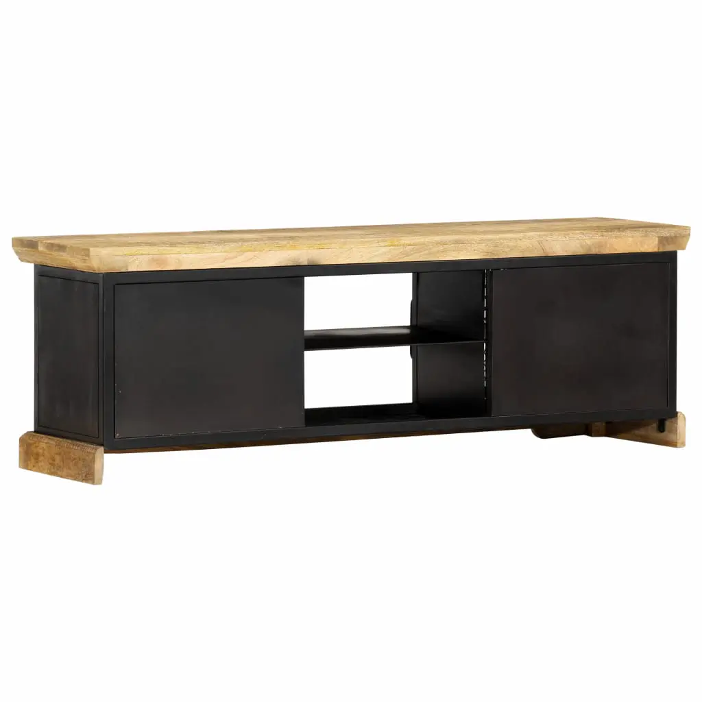 vidaXL TV Cabinet Black 120x30x40 cm Solid Mango Wood