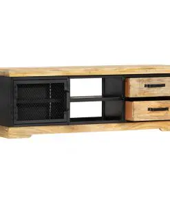 vidaXL TV Cabinet Black 120x30x40 cm Solid Mango Wood