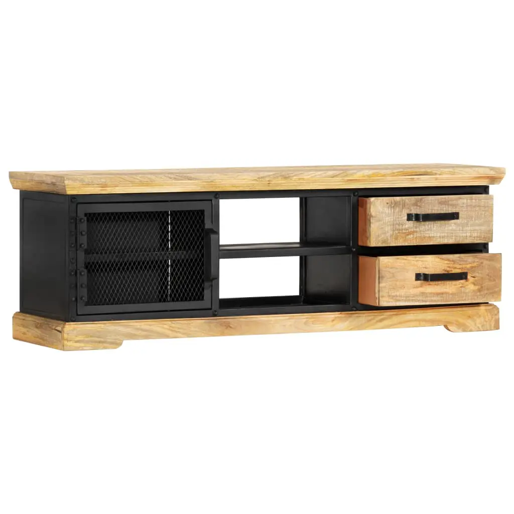vidaXL TV Cabinet Black 120x30x40 cm Solid Mango Wood