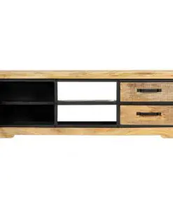 vidaXL TV Cabinet Black 120x30x40 cm Solid Mango Wood
