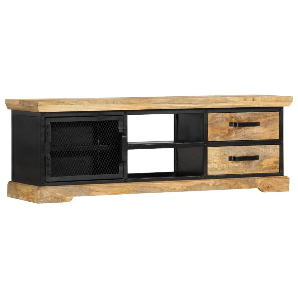 vidaXL TV Cabinet Black 120x30x40 cm Solid Mango Wood