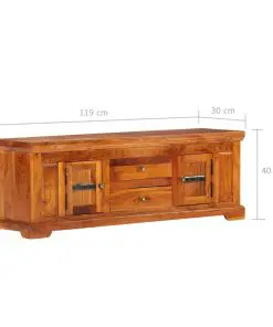 vidaXL TV Cabinet 119x30x40 cm Solid Acacia Wood
