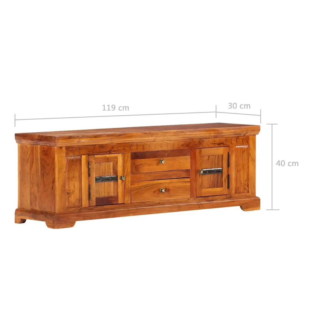 vidaXL TV Cabinet 119x30x40 cm Solid Acacia Wood