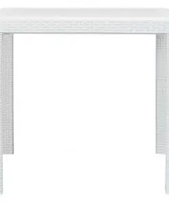 vidaXL Garden Table White 79x79x72 cm Plastic Rattan Look
