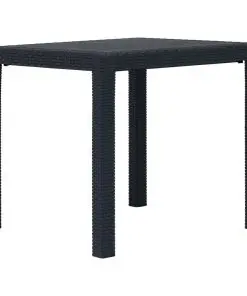vidaXL Garden Table Anthracite 79x79x72 cm Plastic Rattan Look