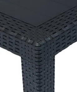 vidaXL Garden Table Anthracite 79x79x72 cm Plastic Rattan Look