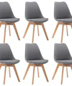 vidaXL Dining Chairs 6 pcs Light Grey Fabric