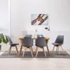 vidaXL Dining Chairs 6 pcs Light Grey Fabric