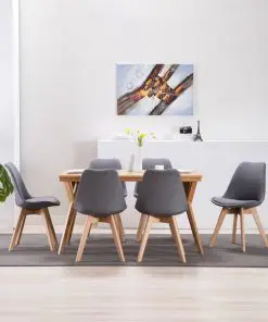 vidaXL Dining Chairs 6 pcs Light Grey Fabric
