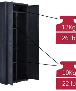 vidaXL Garden Storage Cabinet 65x38x171 cm Plastic