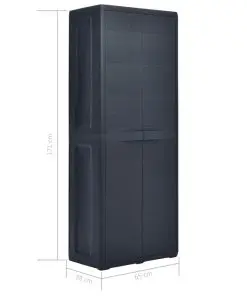 vidaXL Garden Storage Cabinet 65x38x171 cm Plastic