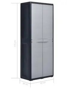 vidaXL Garden Storage Cabinet 65x38x171 cm Plastic