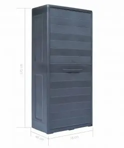 vidaXL Garden Storage Cabinet XL 78x46x175 cm Plastic