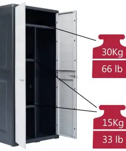 vidaXL Garden Storage Cabinet XL 78x46x175 cm Plastic