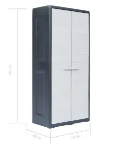 vidaXL Garden Storage Cabinet XL 78x46x175 cm Plastic