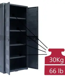 vidaXL Garden Storage Cabinet XL 78x46x175 cm Plastic