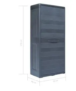 vidaXL Garden Storage Cabinet XL 78x46x175 cm Plastic