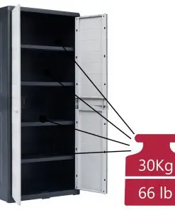 vidaXL Garden Storage Cabinet XL 78x46x175 cm Plastic