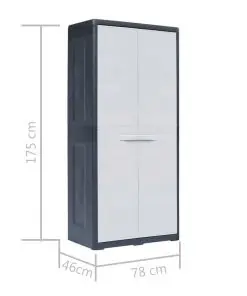vidaXL Garden Storage Cabinet XL 78x46x175 cm Plastic
