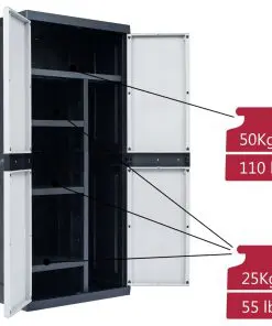 vidaXL Garden Storage Cabinet XXL 89x54x190 cm Plastic