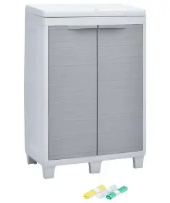 vidaXL Garden Dustbin with 3 Bags Light Grey 65x38x102 cm