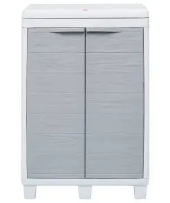 vidaXL Garden Dustbin with 3 Bags Light Grey 65x38x102 cm