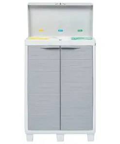 vidaXL Garden Dustbin with 3 Bags Light Grey 65x38x102 cm