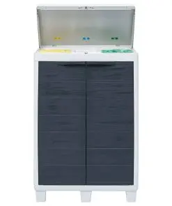 vidaXL Garden Dustbin with 3 Bags Dark Grey 65x38x102 cm