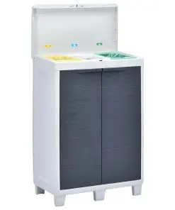 vidaXL Garden Dustbin with 3 Bags Dark Grey 65x38x102 cm