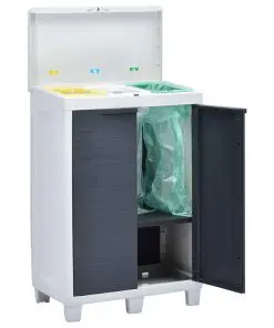 vidaXL Garden Dustbin with 3 Bags Dark Grey 65x38x102 cm