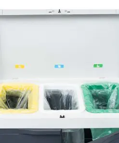 vidaXL Garden Dustbin with 3 Bags Dark Grey 65x38x102 cm