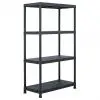 vidaXL Storage Shelf Rack Black 200 kg 80x40x138 cm Plastic