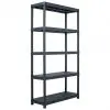 vidaXL Storage Shelf Rack Black 250 kg 80x40x180 cm Plastic
