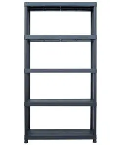 vidaXL Storage Shelf Rack Black 250 kg 80x40x180 cm Plastic