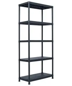 vidaXL Storage Shelf Rack Black 500 kg 90x60x180 cm Plastic