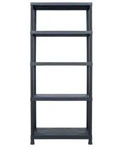 vidaXL Storage Shelf Rack Black 500 kg 90x60x180 cm Plastic