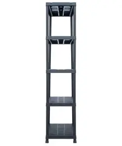 vidaXL Storage Shelf Rack Black 500 kg 90x60x180 cm Plastic